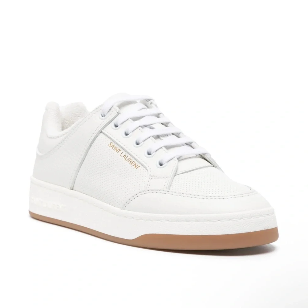Saint Laurent YSL SL/61 lace-up white leather sneakers EU39.5, US9 - Picture 1 of 13